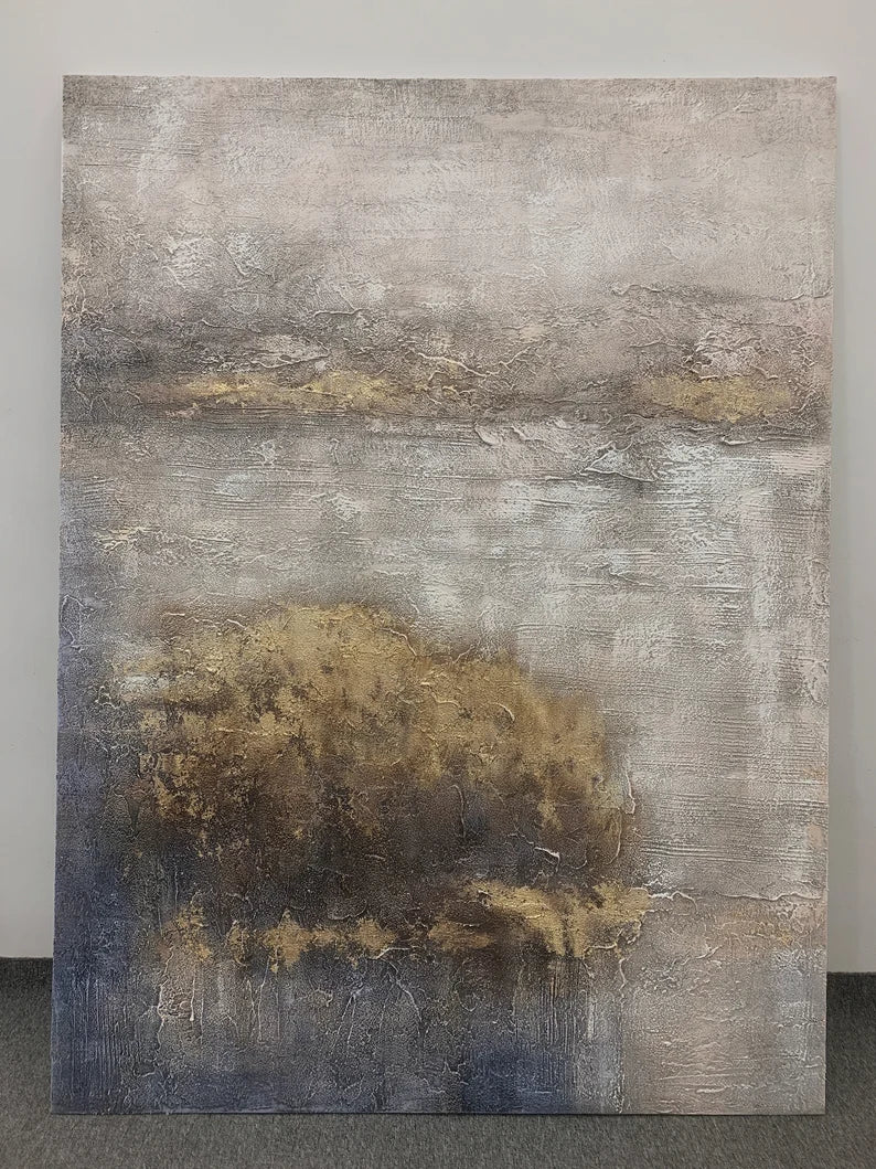 Fading Echoes – Neutral Textured Wabi-Sabi Abstract Canvas Art