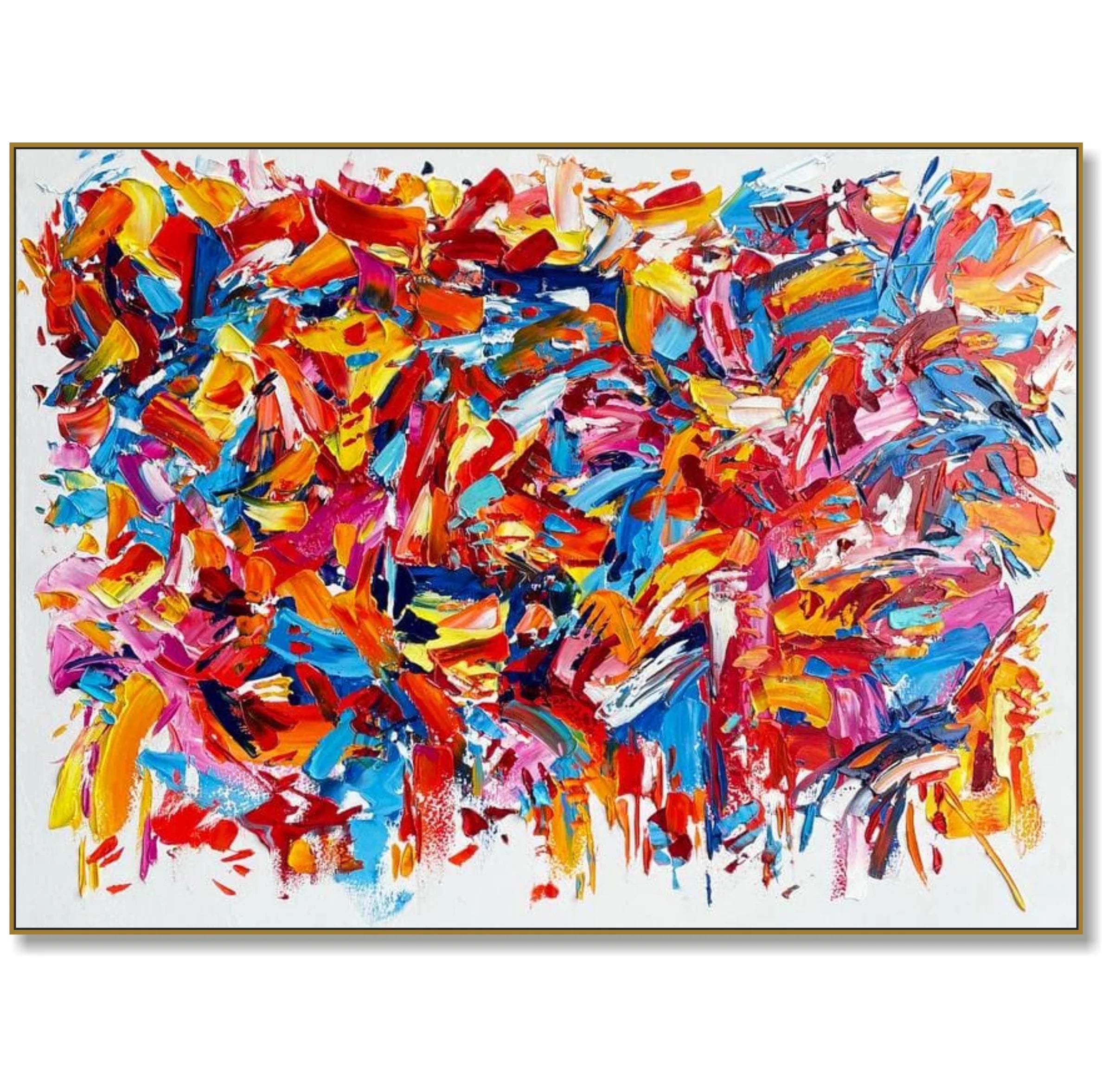 Vibrant Harmony-Modern Hand-Painted Color Wild Carnival Abstract Wall Art