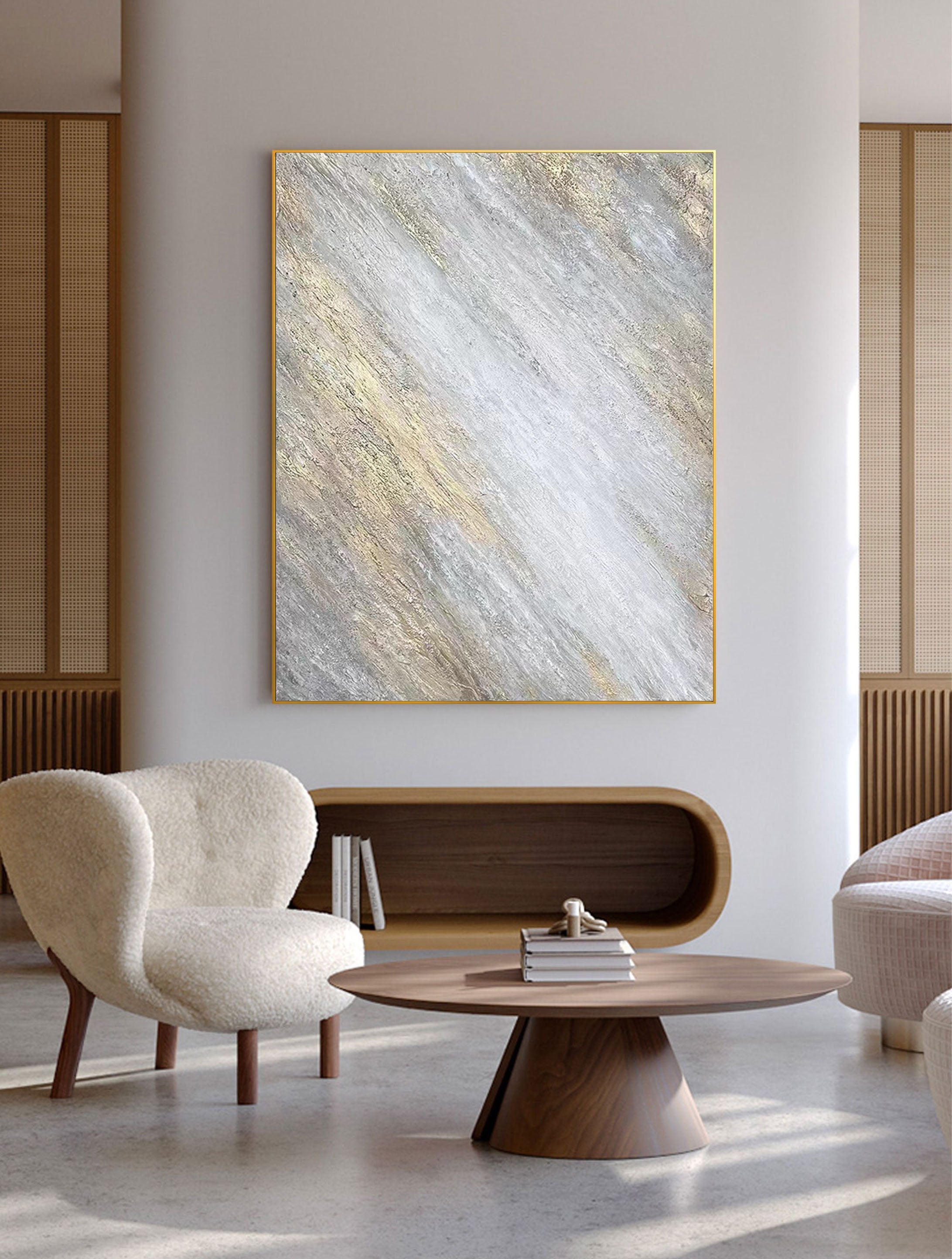 Shimmering Veil: Abstract Textured Canvas Art
