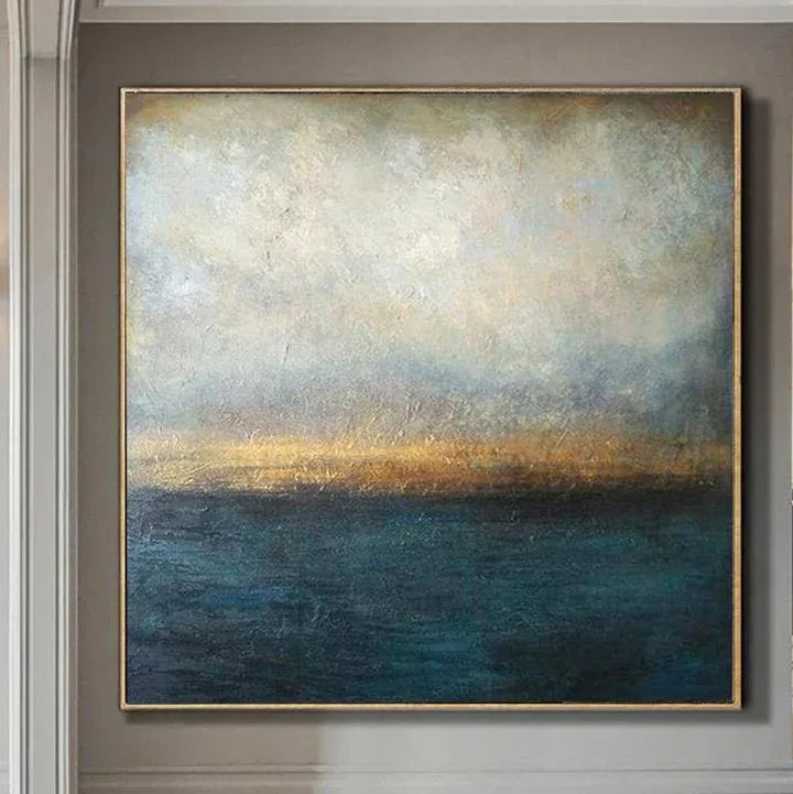 Sunrise over the Ocean-Wabi-Sabi Style Sea Light Texture Oil Painting Wall Art - artextured