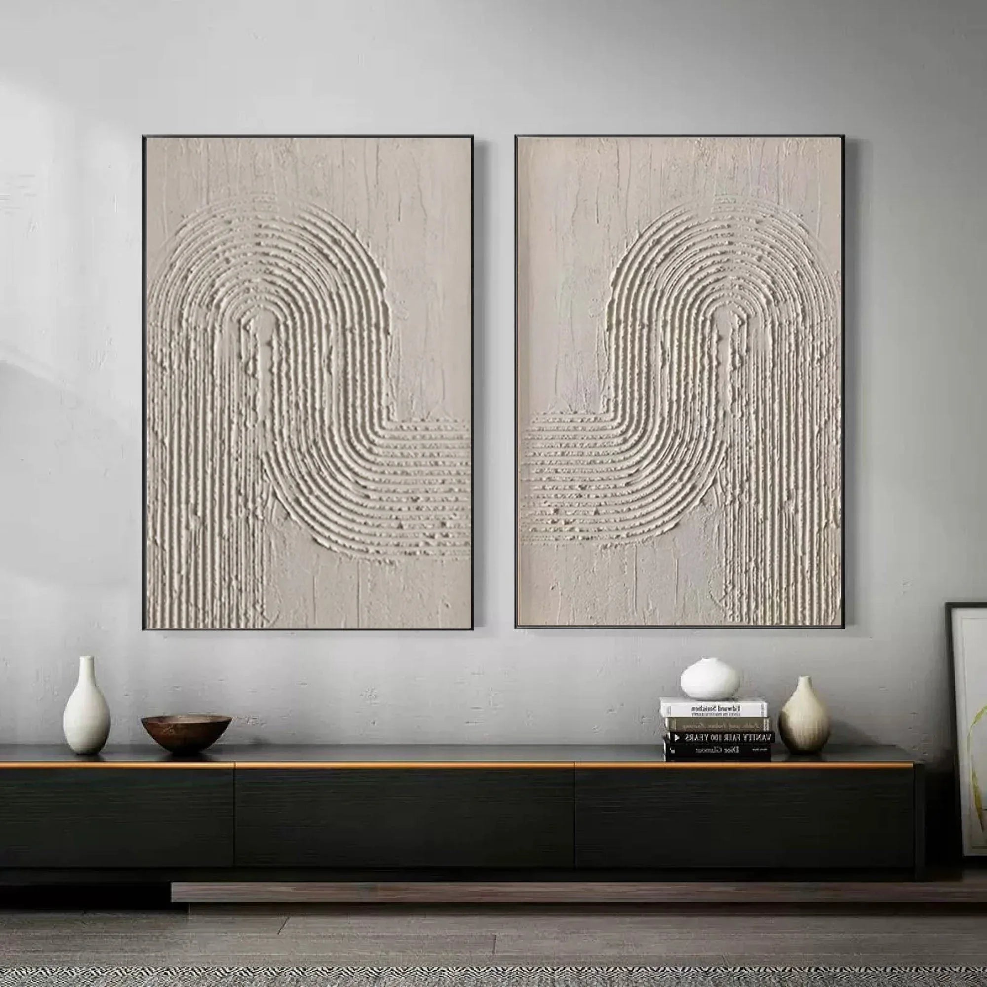 Textured Elegance- Minimalist Arch Canvas Duo SET OF 2 - artextured