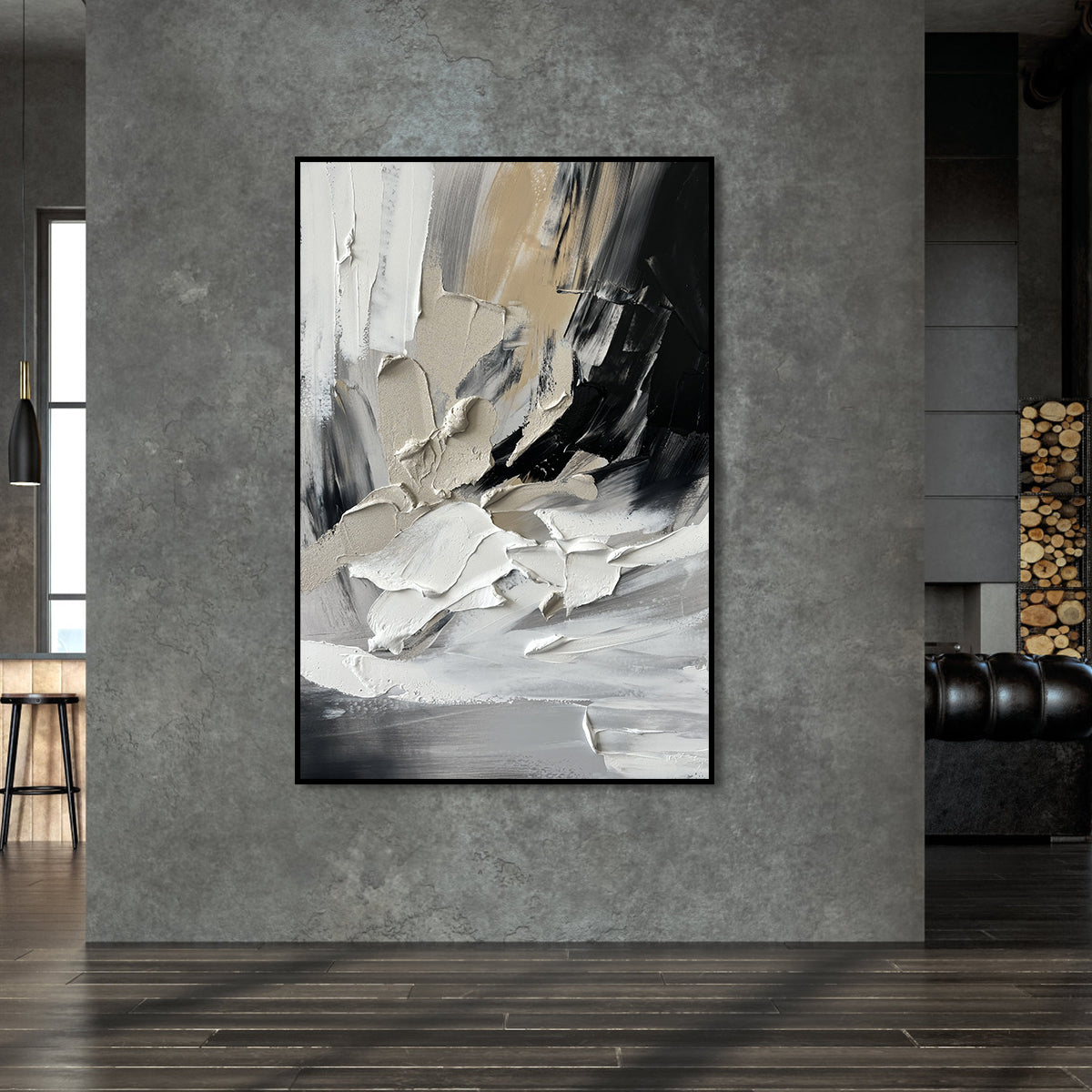 Abstract Textured Blend-Modern Abstract Textured Canvas Wall Art for Elegant Home Decor