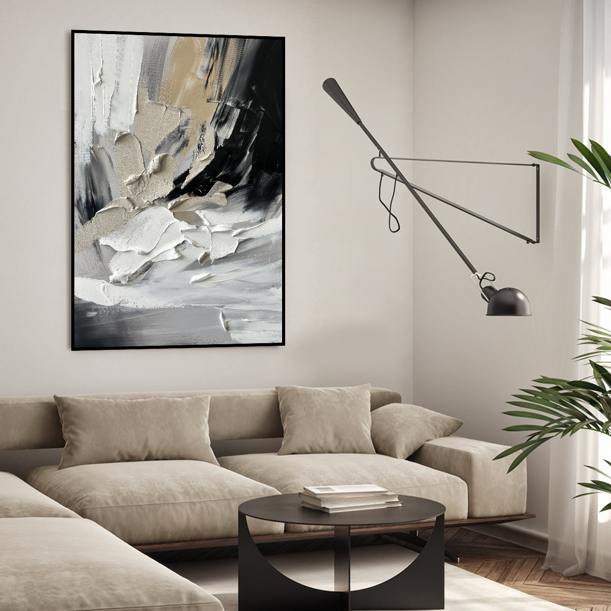 Abstract Textured Blend-Modern Abstract Textured Canvas Wall Art for Elegant Home Decor