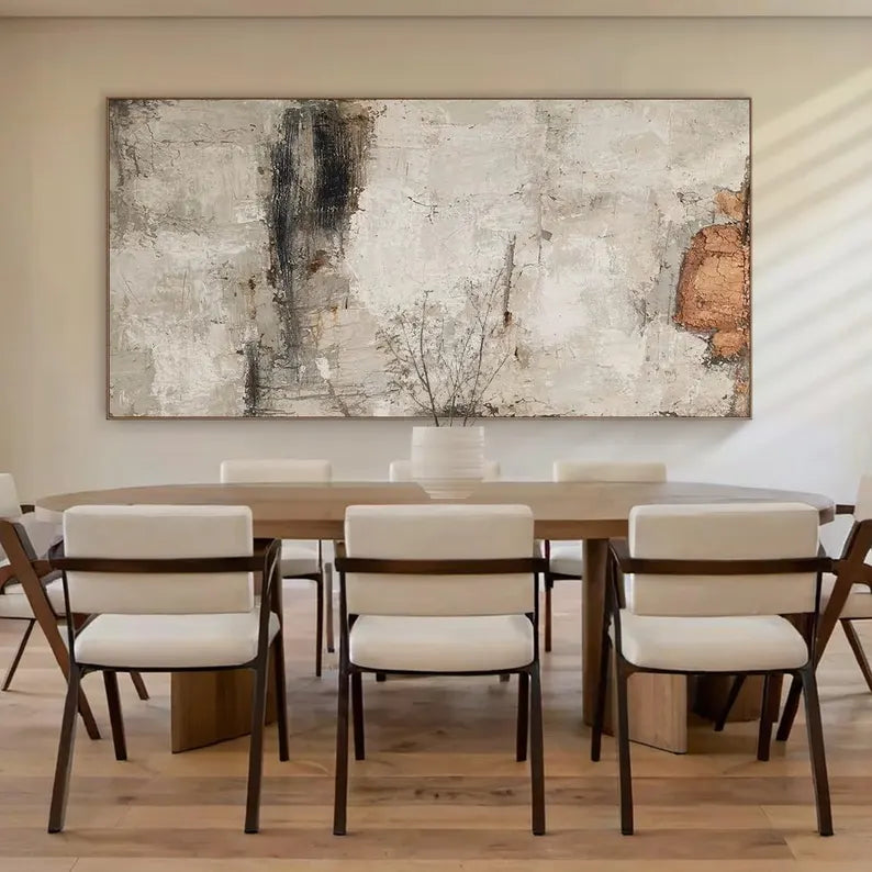 Traces of Time – Wabi-Sabi Textured Neutral Abstract Wall Art#AB14057