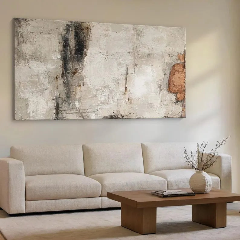Traces of Time – Wabi-Sabi Textured Neutral Abstract Wall Art