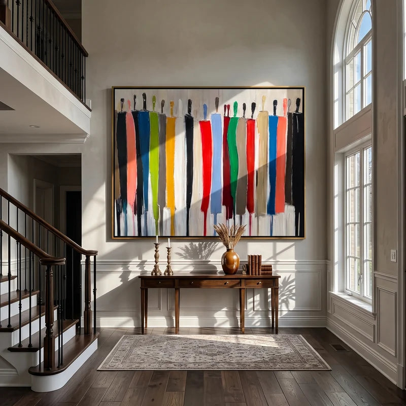 Colorful Abstract Crowd Wall Art – Modern People Painting#yy825005