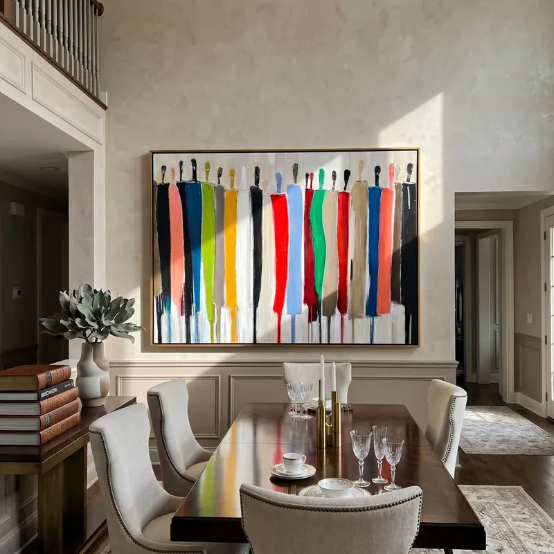 Colorful Abstract Crowd Wall Art – Modern People Painting#yy825005
