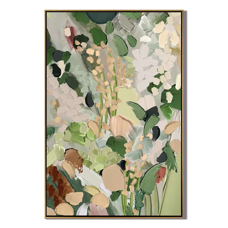 Sage Green Botanical Wall Art – Neutral Abstract Floral Painting#yy825031