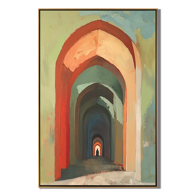 Colorful Archway Wall Art – Abstract Architectural Painting#yy825035
