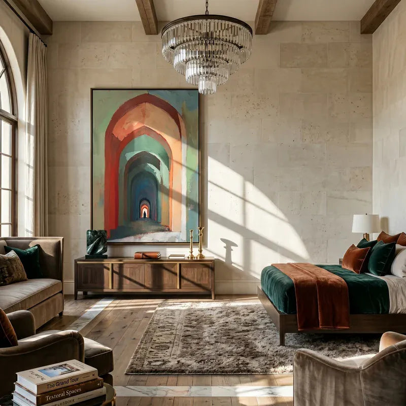 Colorful Archway Wall Art – Abstract Architectural Painting#yy825035