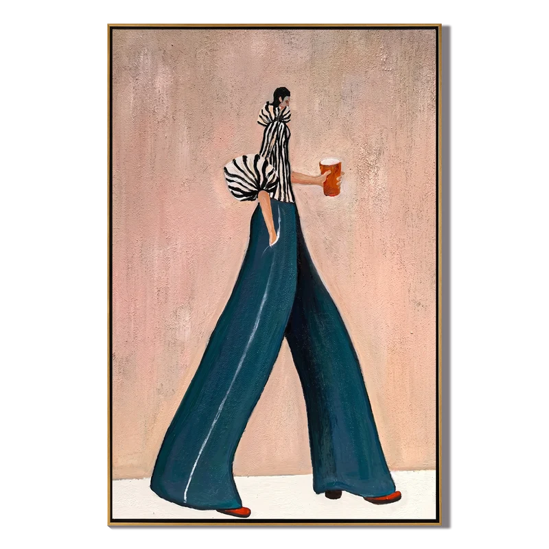 Beer Lover Fashion Wall Art – Zebra Blouse & Wide Leg Pants#yy825046