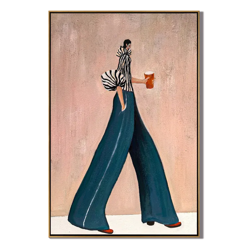 Beer Lover Fashion Wall Art – Zebra Blouse & Wide Leg Pants#yy825046