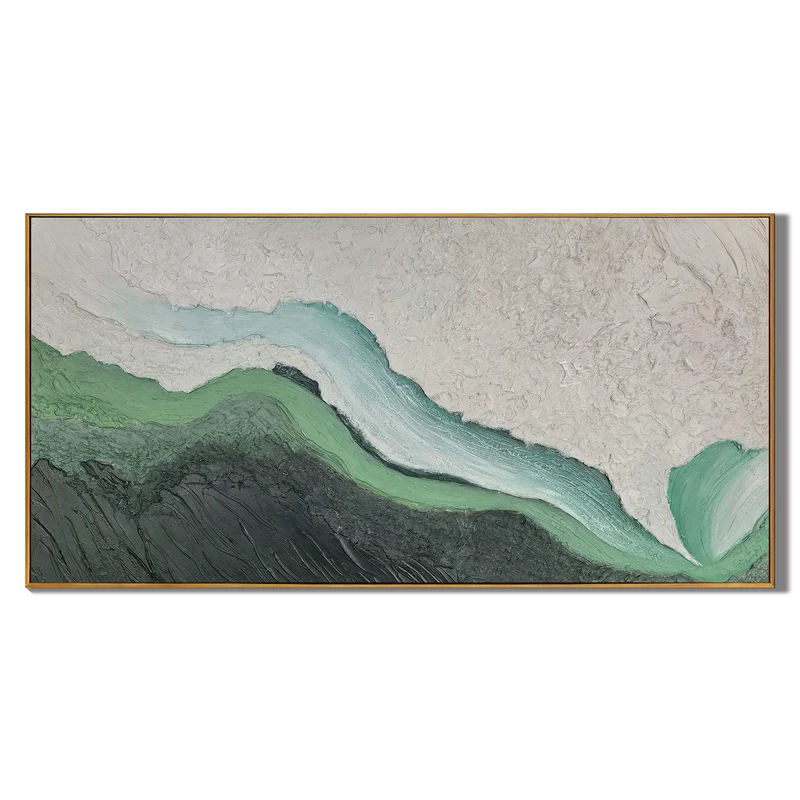 Gray & Mint Topographic Wall Art – Textured Organic Abstract#yy825049