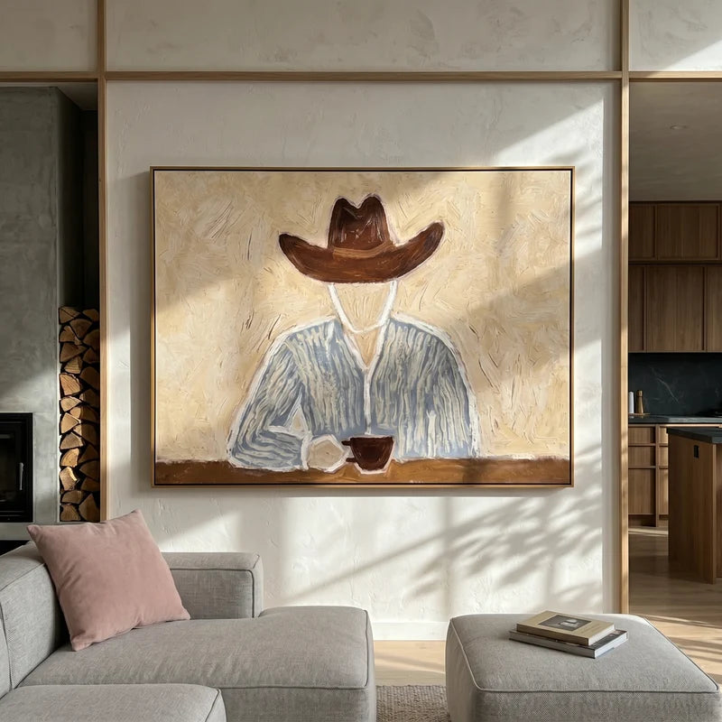 Cowboy Coffee Wall Art – Morning Light Western Portrait#yy825163