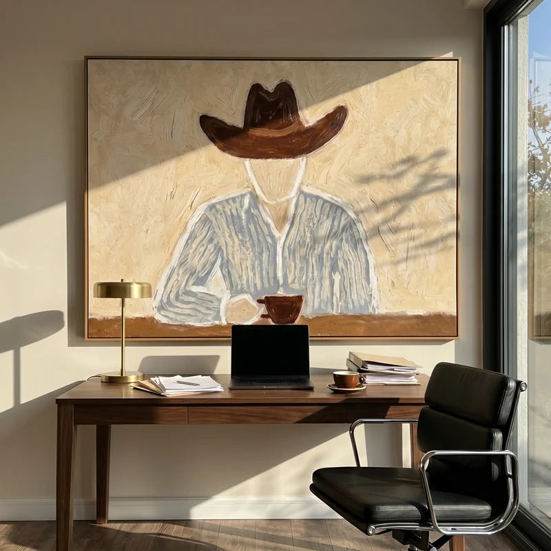 Cowboy Coffee Wall Art – Morning Light Western Portrait#yy825163