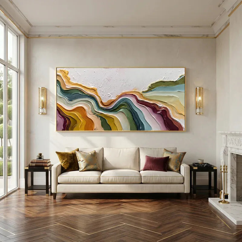 Earth Tone Topographic Wall Art – Horizontal Organic Abstract#yy825170