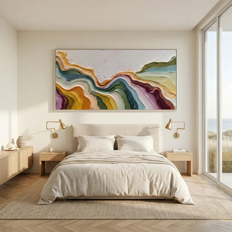 Earth Tone Topographic Wall Art – Horizontal Organic Abstract#yy825170