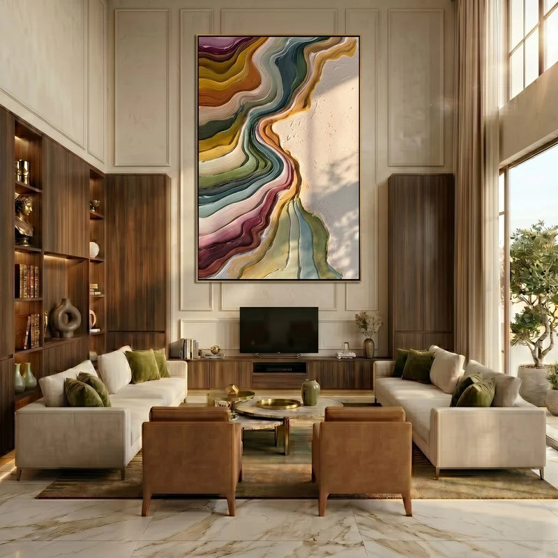 Earth Tone Topographic Wall Art – Organic Abstract Painting#yy825171