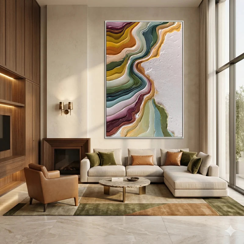 Earth Tone Topographic Wall Art – Organic Abstract Painting#yy825171