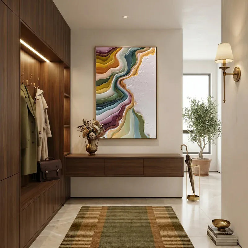 Earth Tone Topographic Wall Art – Organic Abstract Painting#yy825171