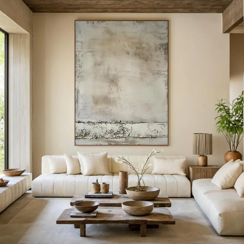 Quiet Patina – Minimal Textured Wabi-Sabi Abstract Wall Art