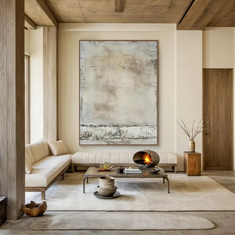 Quiet Patina – Minimal Textured Wabi-Sabi Abstract Wall Art