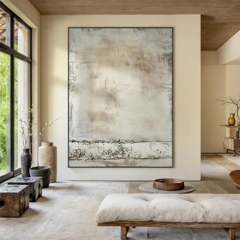 Quiet Patina – Minimal Textured Wabi-Sabi Abstract Wall Art