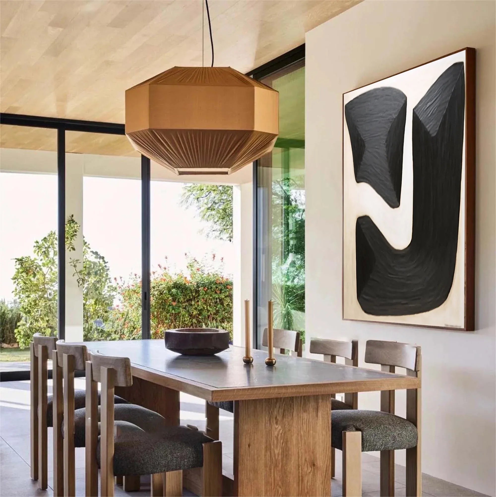 Monumental Shapes Canvas Art-Geometric Black and White Block Tension Abstract Wall Art - artextured