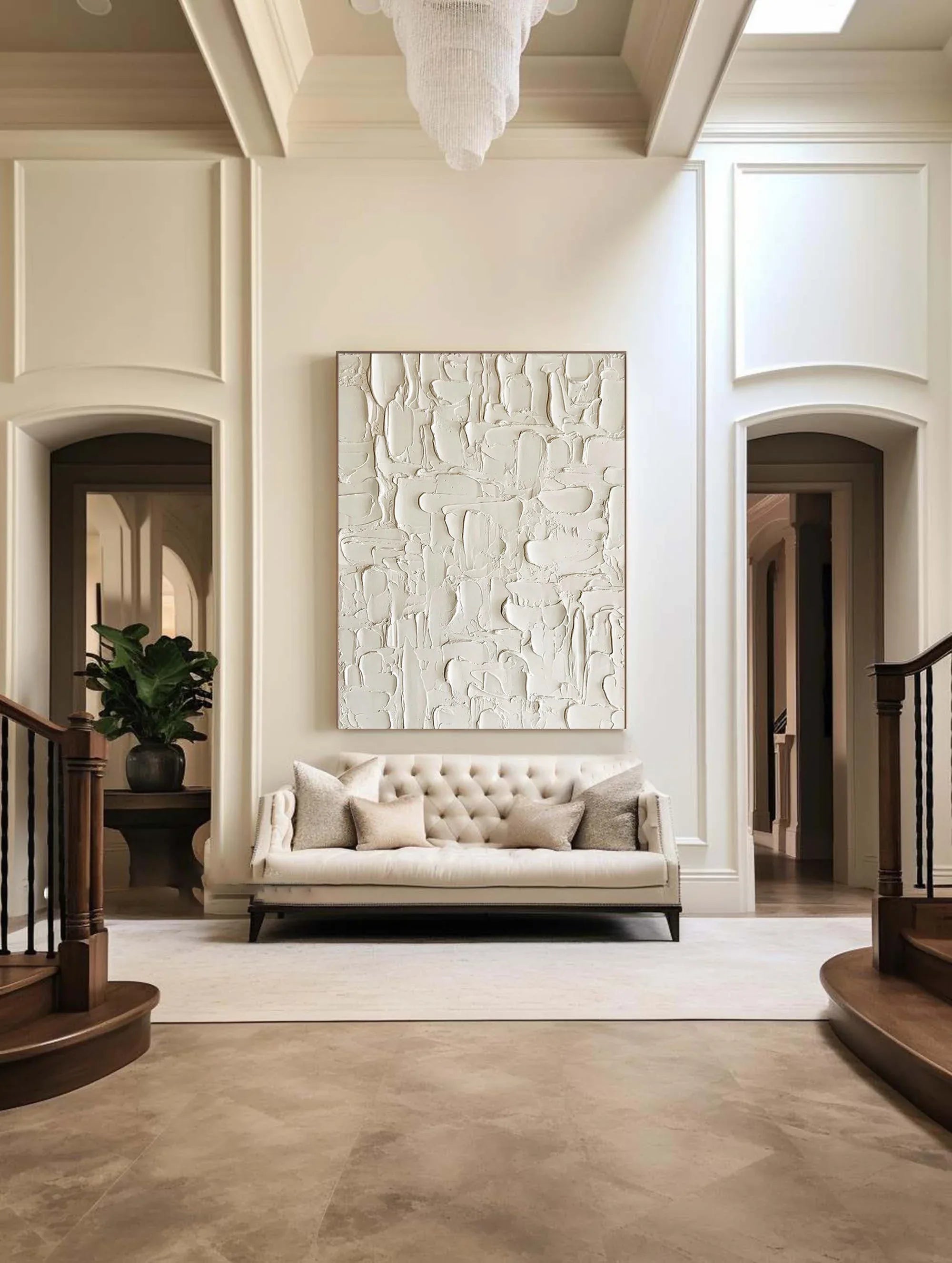 Tactile Rhythm-Texture abstract wall art with sculptural patterns - artextured