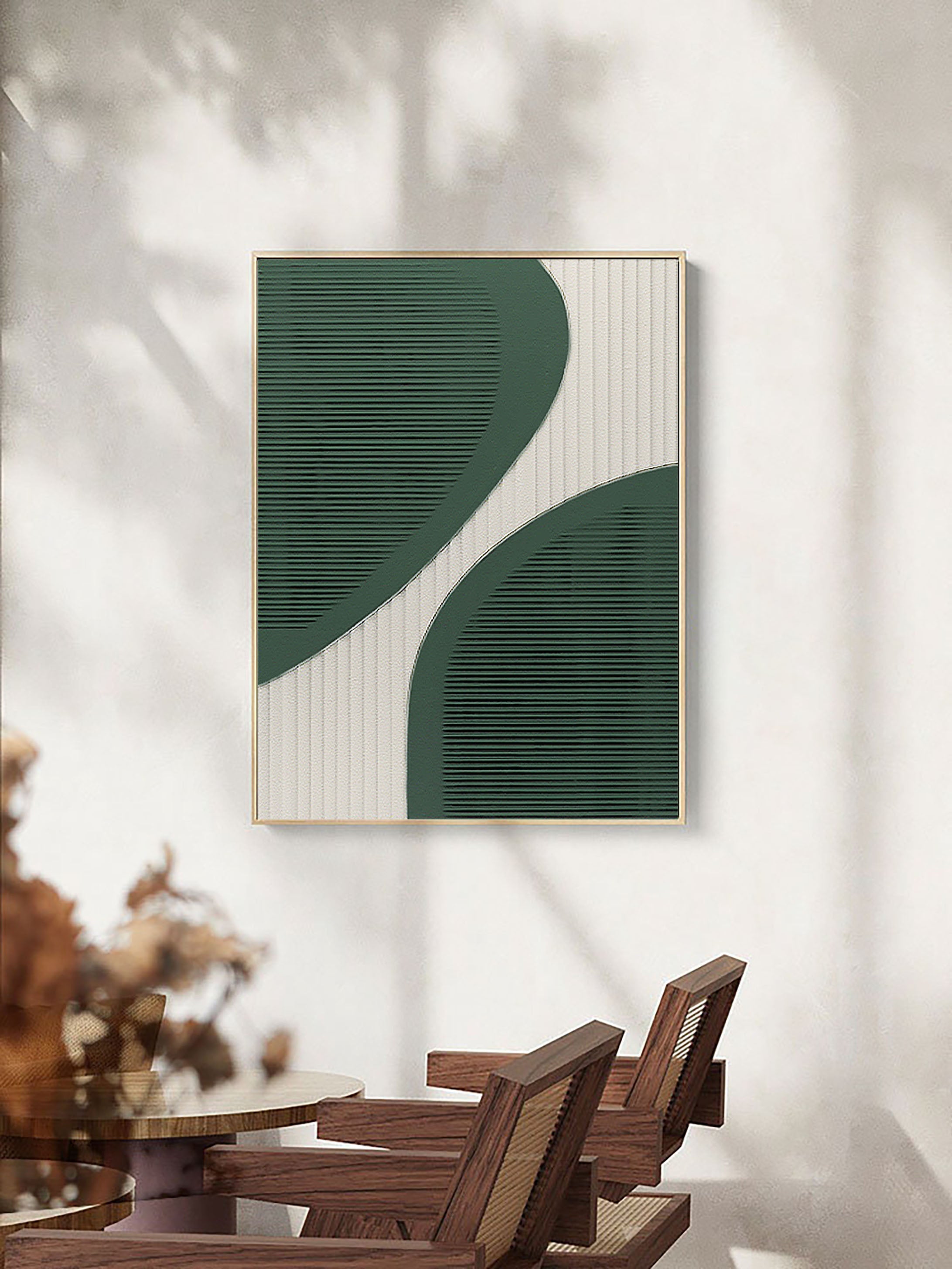Curved Harmony: Minimalist Textured Abstract Art