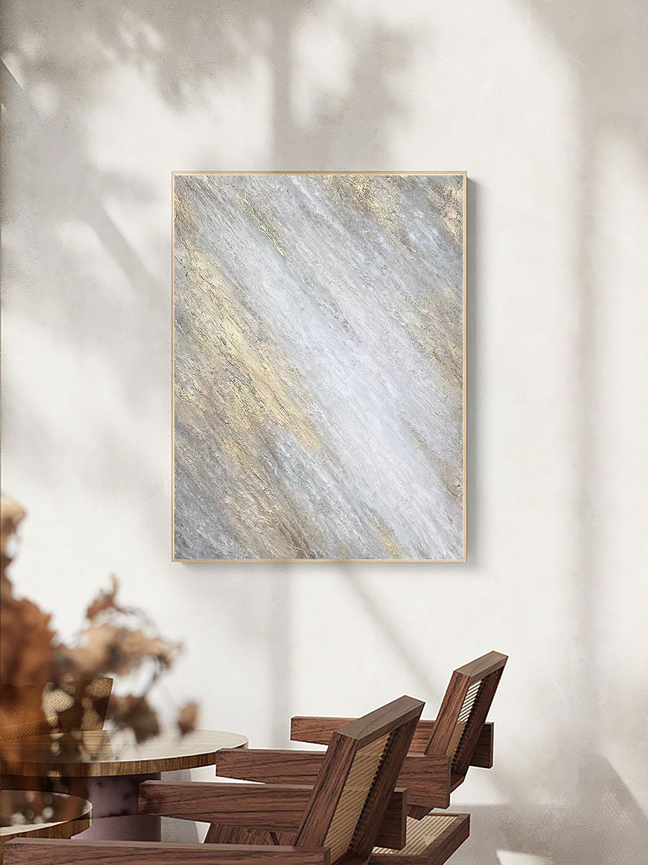 Shimmering Veil: Abstract Textured Canvas Art