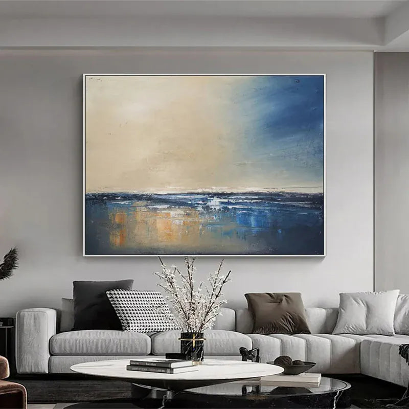 Ocean Waves – Textured Seascape Wall Art | Coastal Canvas Painting#AB0519048