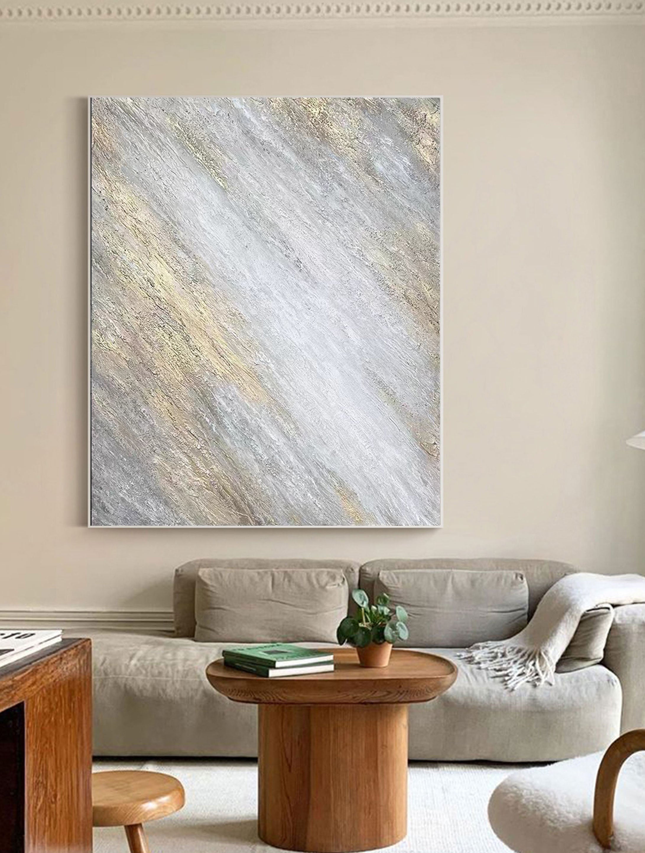 Shimmering Veil: Abstract Textured Canvas Art