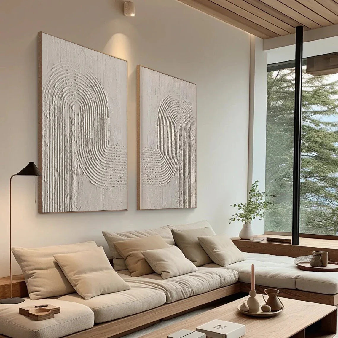 Textured Elegance- Minimalist Arch Canvas Duo SET OF 2 - artextured