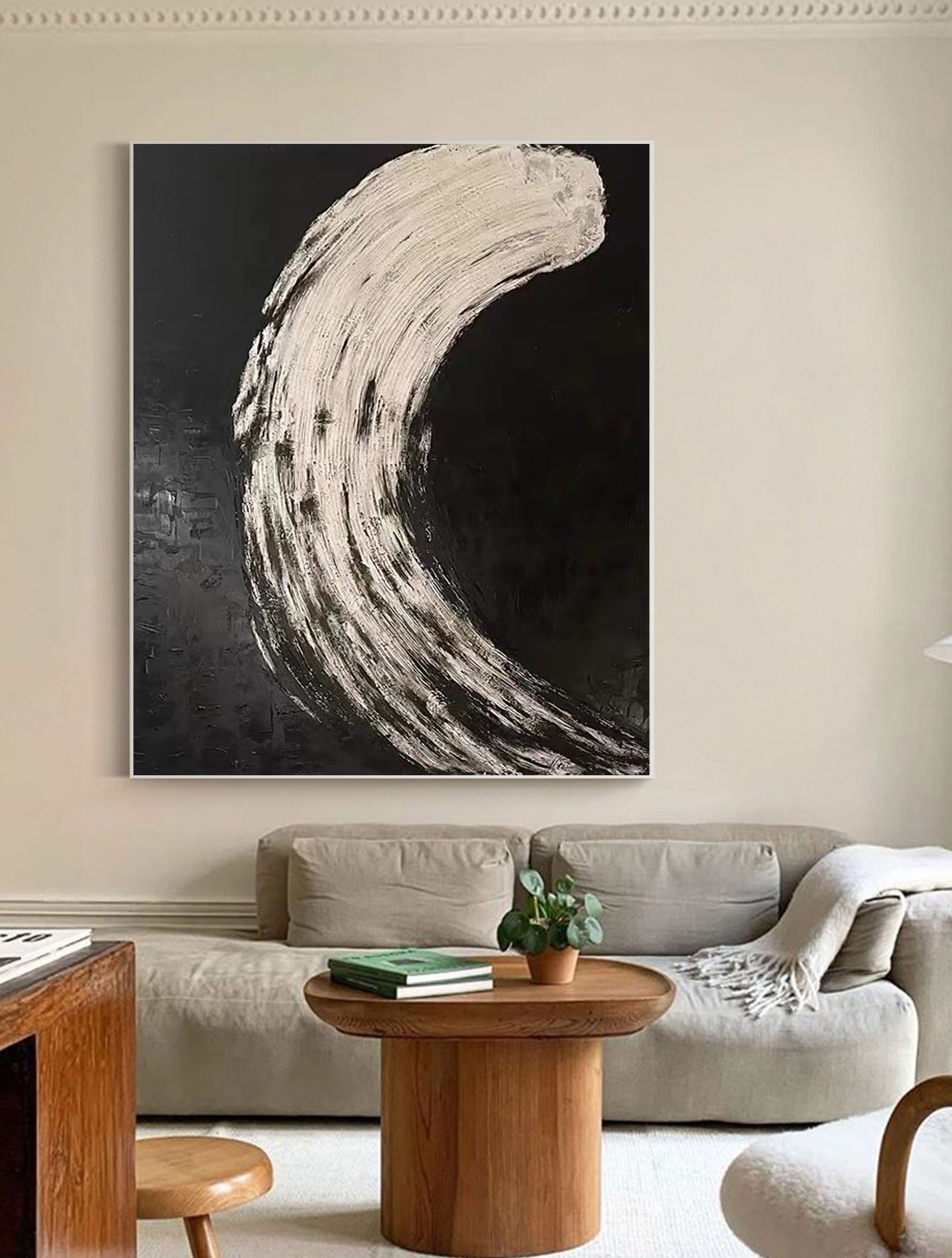 Eclipse Flow: Abstract Textured Canvas Art