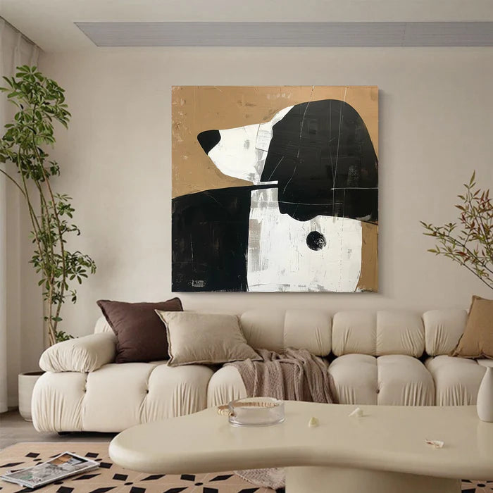 Abstract Dog Wall Art – Modern Minimalist Canvas Painting#AB051801