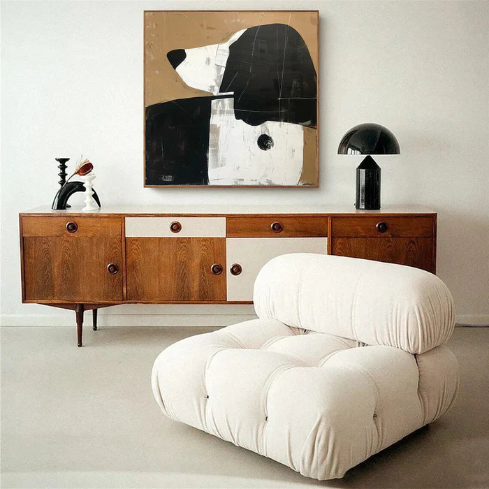 Abstract Dog Wall Art – Modern Minimalist Canvas Painting#AB051801