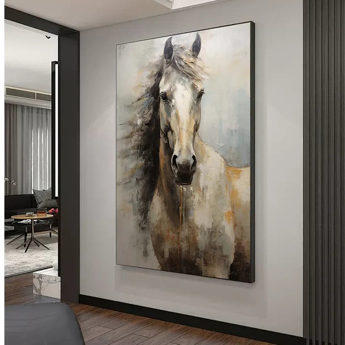 Abstract Horse Wall Art – Modern Minimalist Canvas Painting#AB051802