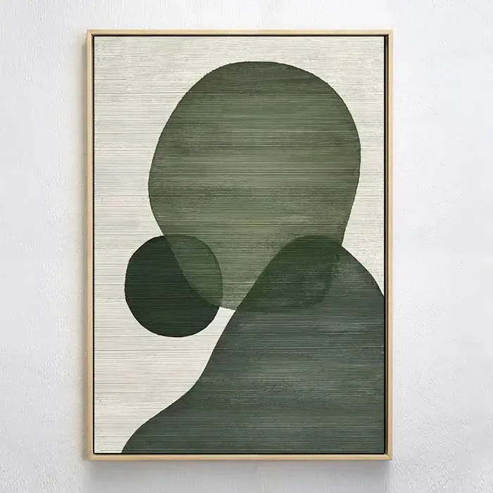Abstract Tranquility Art Painting-Modern Minimalist Green Geometric Abstract Wall Art - artextured