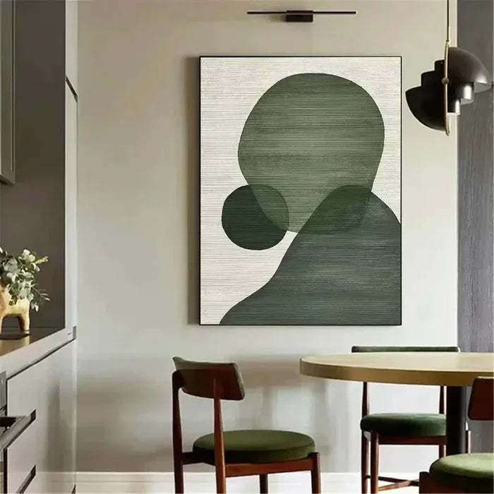 Abstract Tranquility Art Painting-Modern Minimalist Green Geometric Abstract Wall Art - artextured