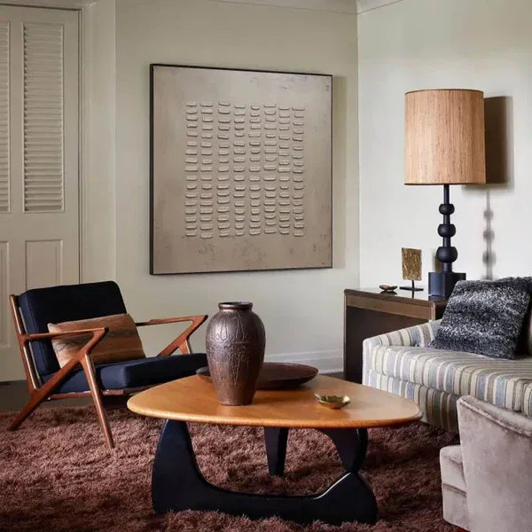 Rhythmic Tranquility -Wabi Sabi Geometric Relief Texture Wall Art - artextured