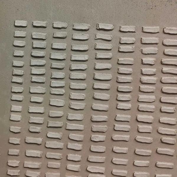 Rhythmic Tranquility -Wabi Sabi Geometric Relief Texture Wall Art - artextured