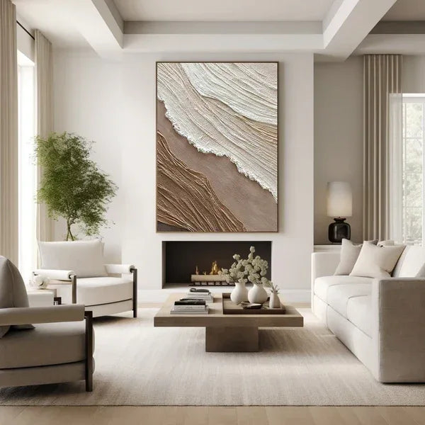 Textured Earth Wave-Earthy Textured Abstract Wall Art - artextured