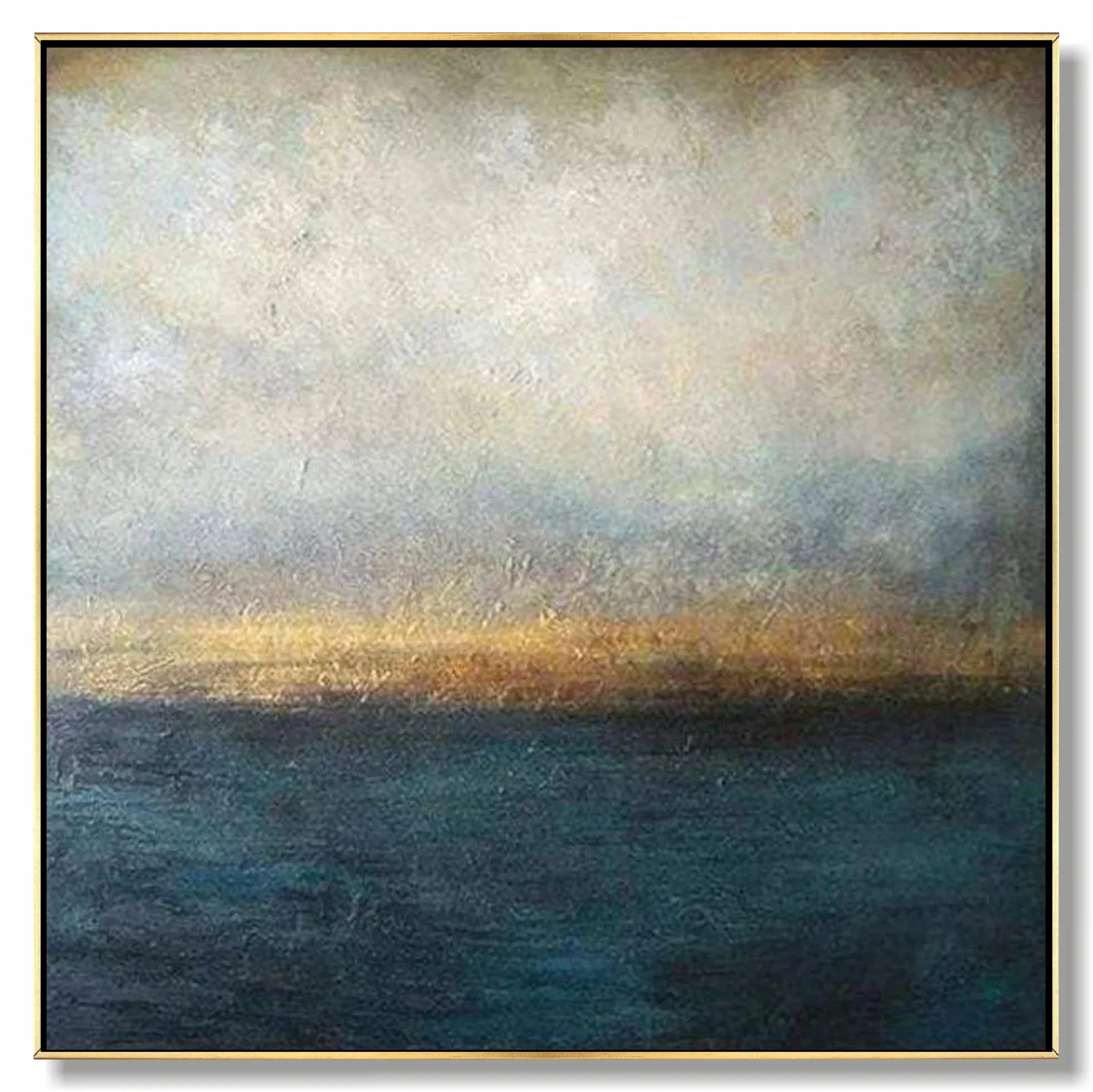 Golden Horizon Abstract Art-Modern Abstract Sea and Light Texture Wall Art - artextured