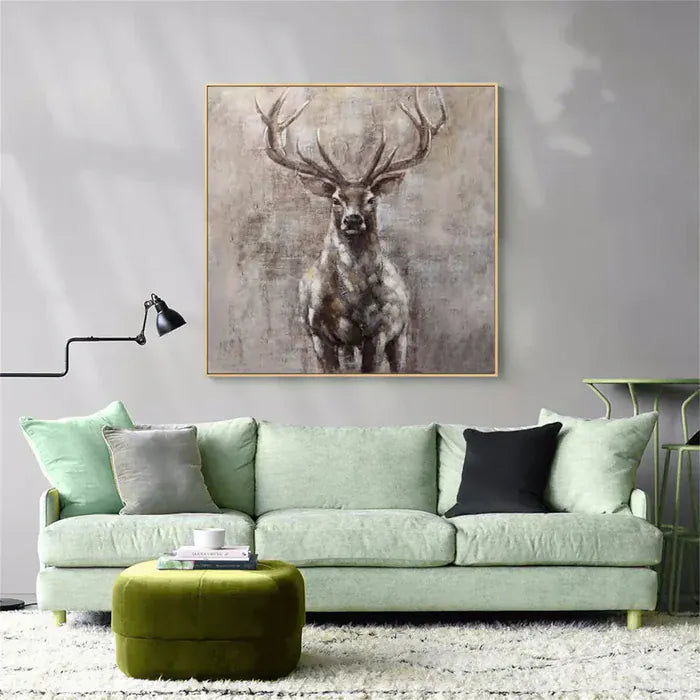 Abstract Deer Wall Art – Modern Minimalist Canvas Painting#AB051804