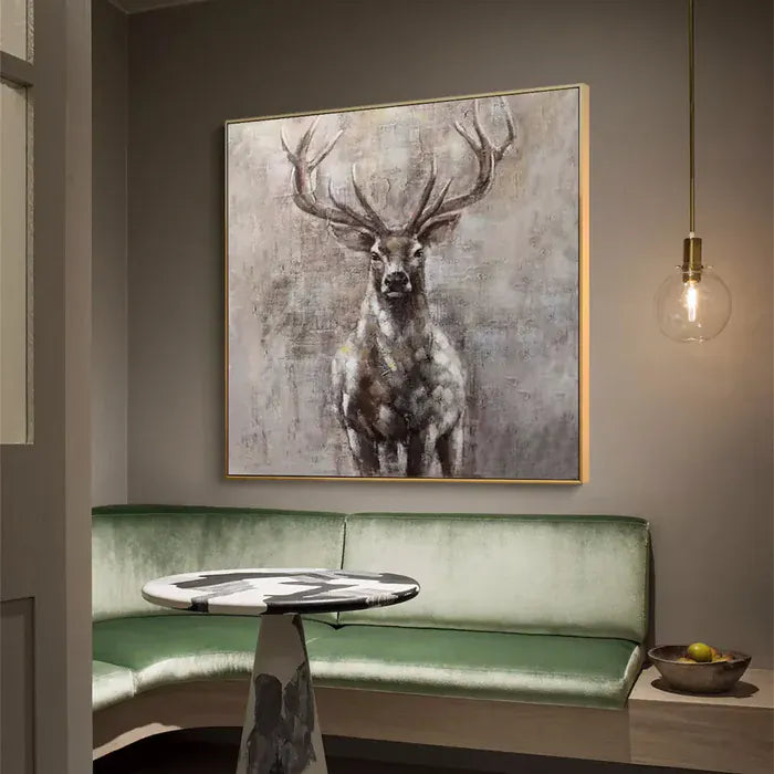 Abstract Deer Wall Art – Modern Minimalist Canvas Painting#AB051804