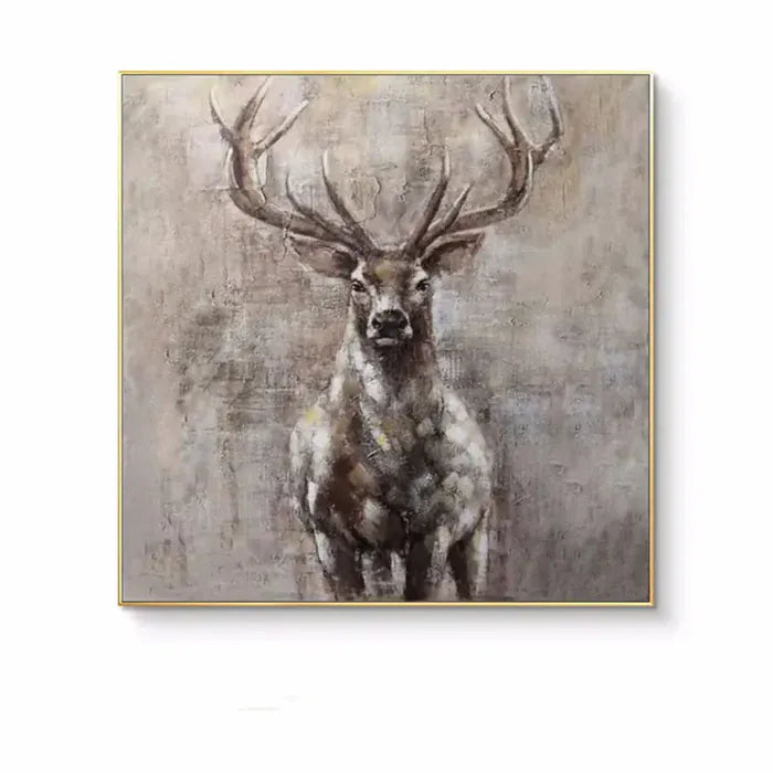 Abstract Deer Wall Art – Modern Minimalist Canvas Painting#AB051804
