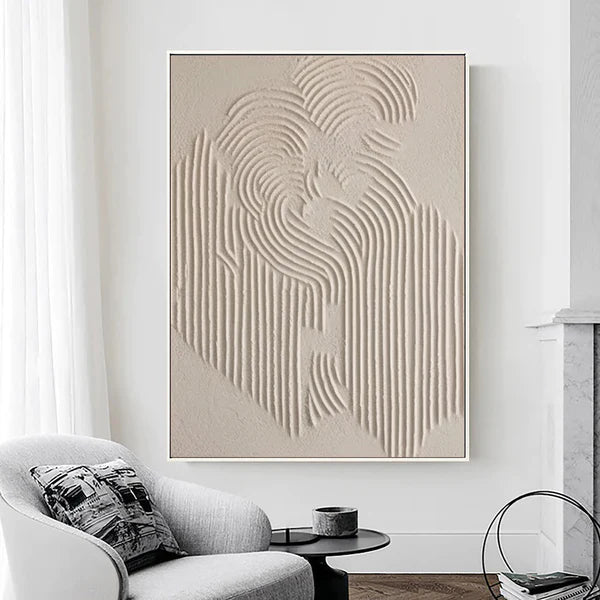 Flowing -Modern Minimalist Hand-Painted Sand Textured Wall Art