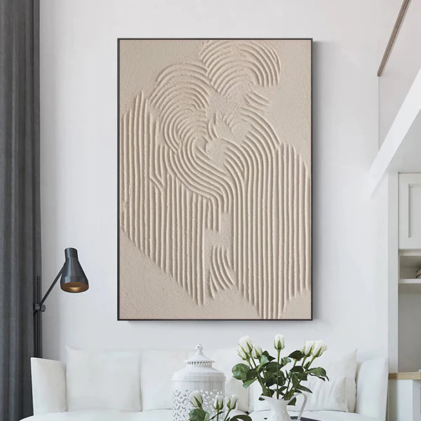 Flowing -Modern Minimalist Hand-Painted Sand Textured Wall Art
