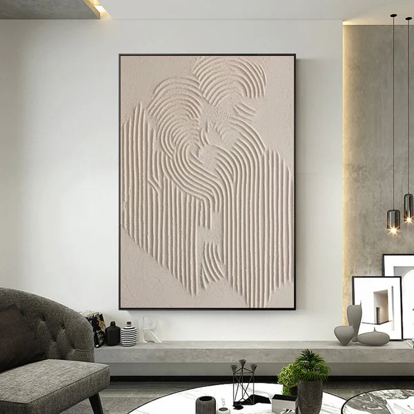 Flowing -Modern Minimalist Hand-Painted Sand Textured Wall Art